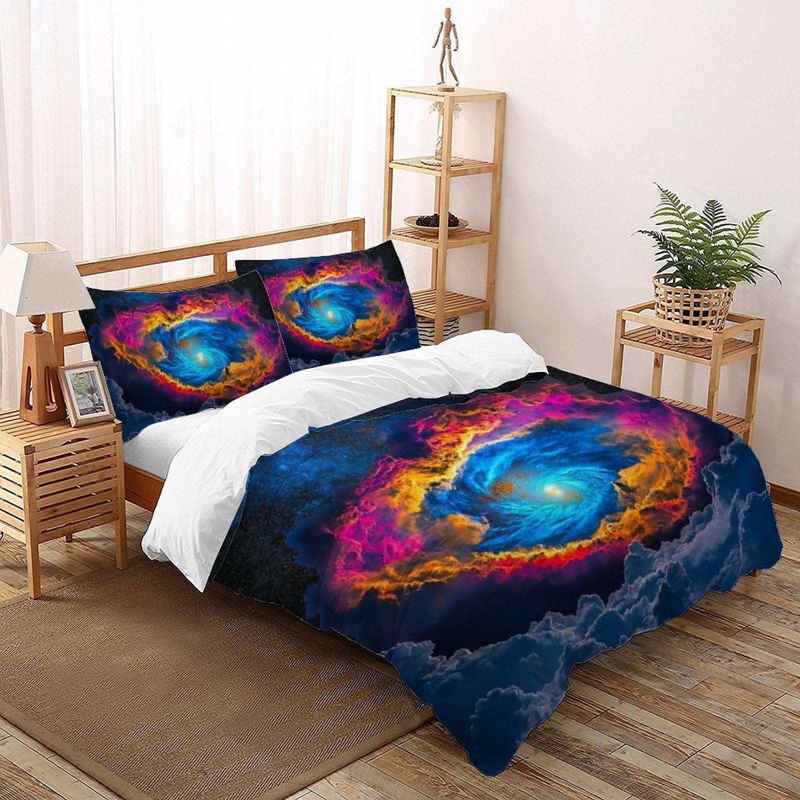 Housse de couette King 220x240 en microfibre imprimé 3D avec ses taies d'oreiller pour filles