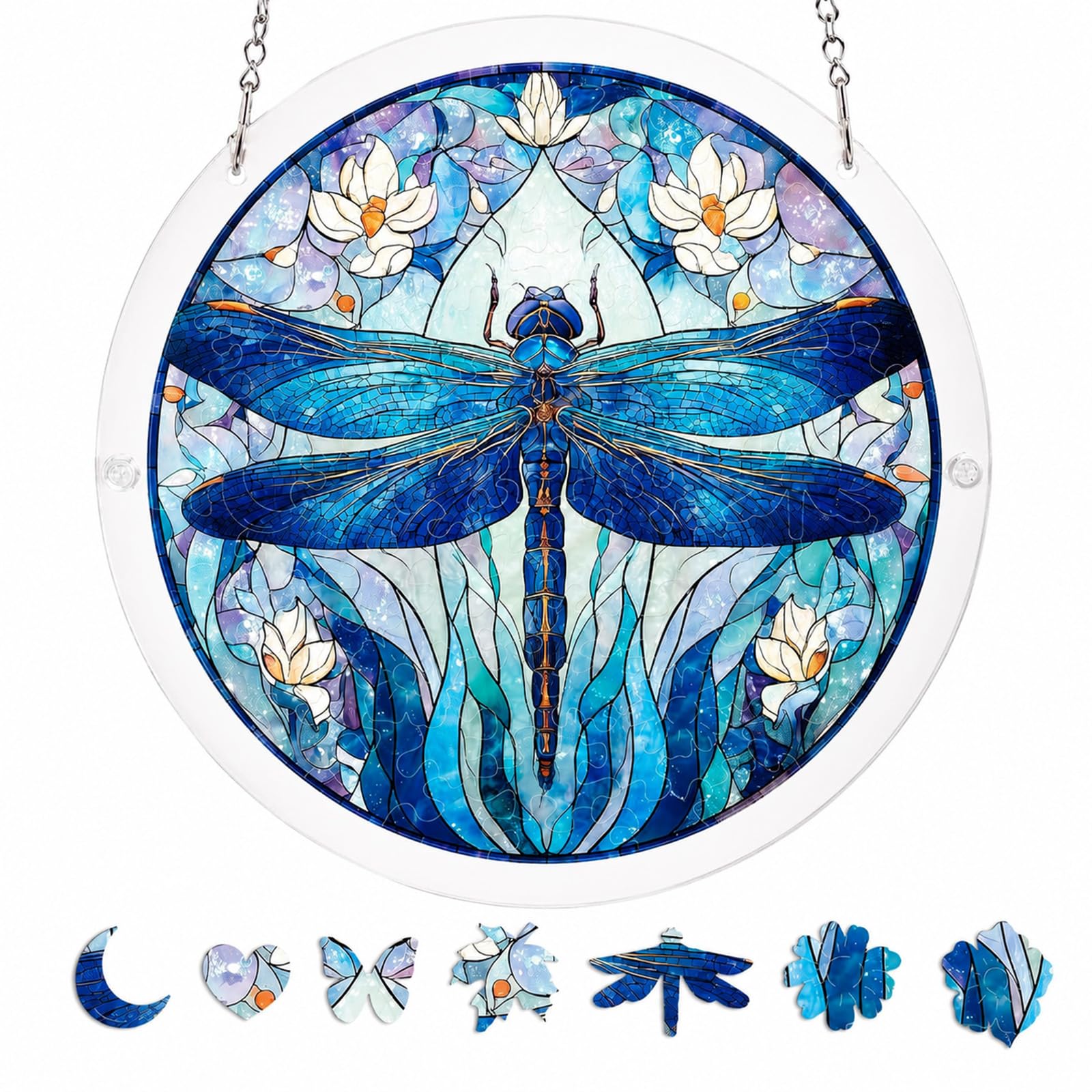 Acrylic Puzzle Suncatcher with Frame and Chain