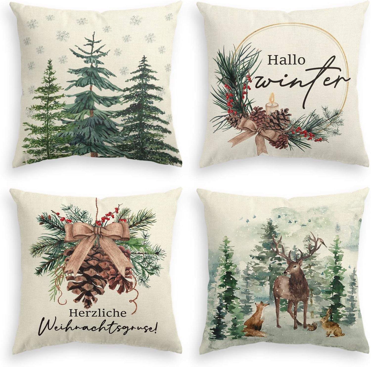 Torchon Noël - Pommes De Pin - Graziano