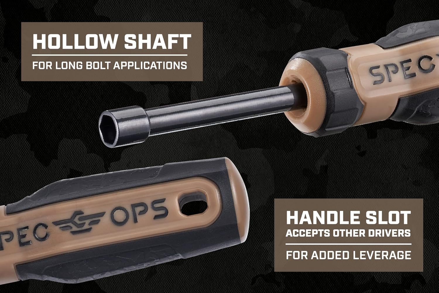 Spec Ops Tools 7 Piece Nut Driver Set, Includes 7 SAE Nut Drivers, CR-V Heat-Treated Shafts, Long Bolt Applications, MOA Grip, Portable Zipper Bag, 3% Donated to Veterans