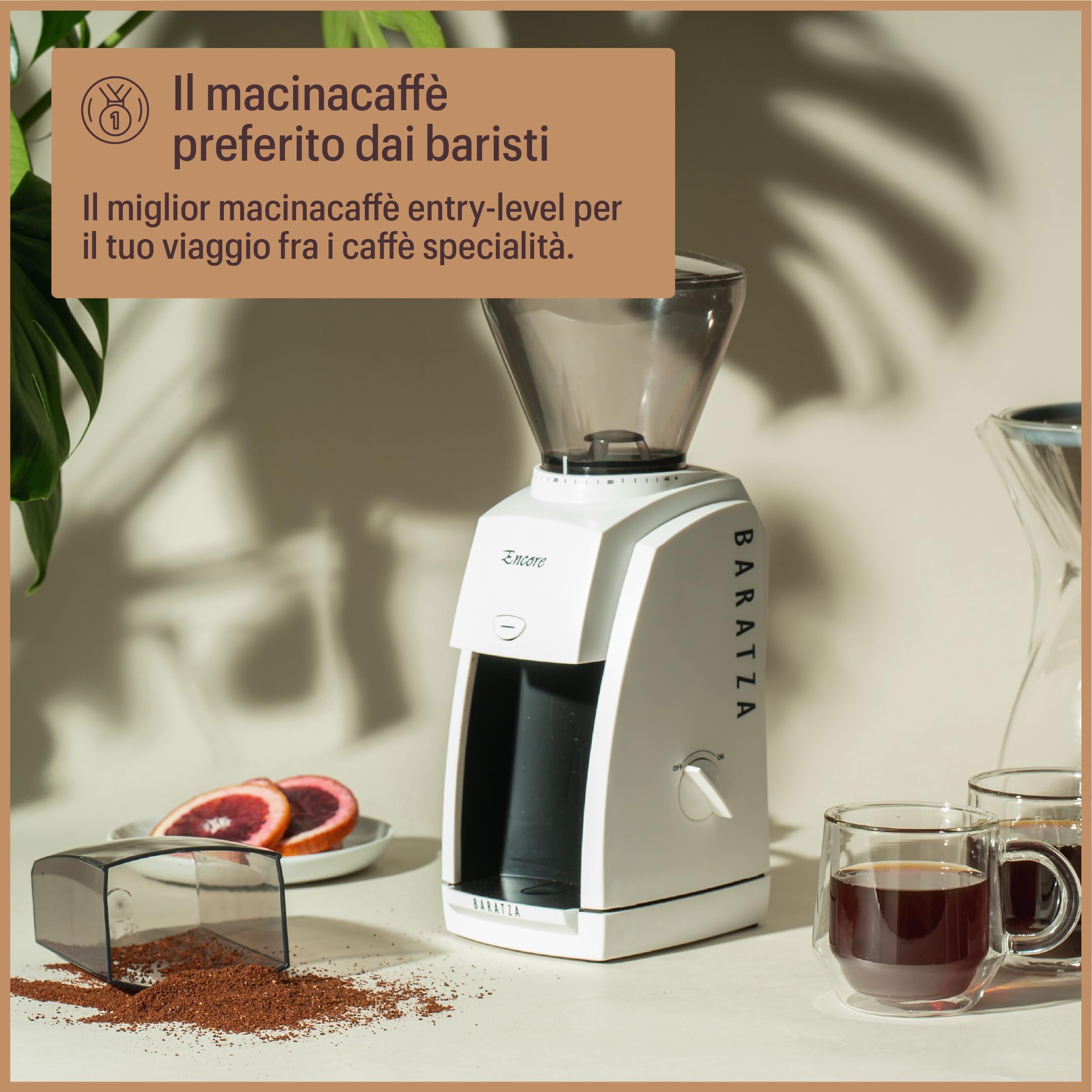 Baratza - Macinacaffè Encore 230V - Elettrodomestici per la Casa, Macina Caffè Elettrico per Caffè in Grani - Grinder con 40 Regolazioni, Nero