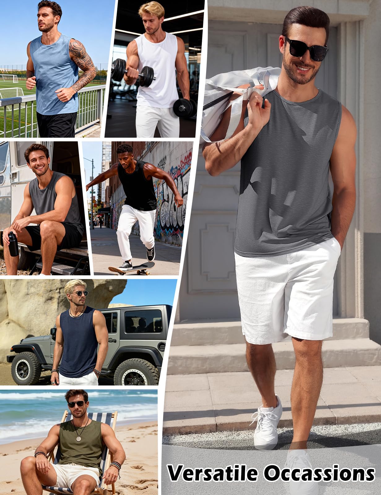 Lonya Camisetas Tirantes Hombre Tank Top Clásico sin Mangas Deportiva Fitness