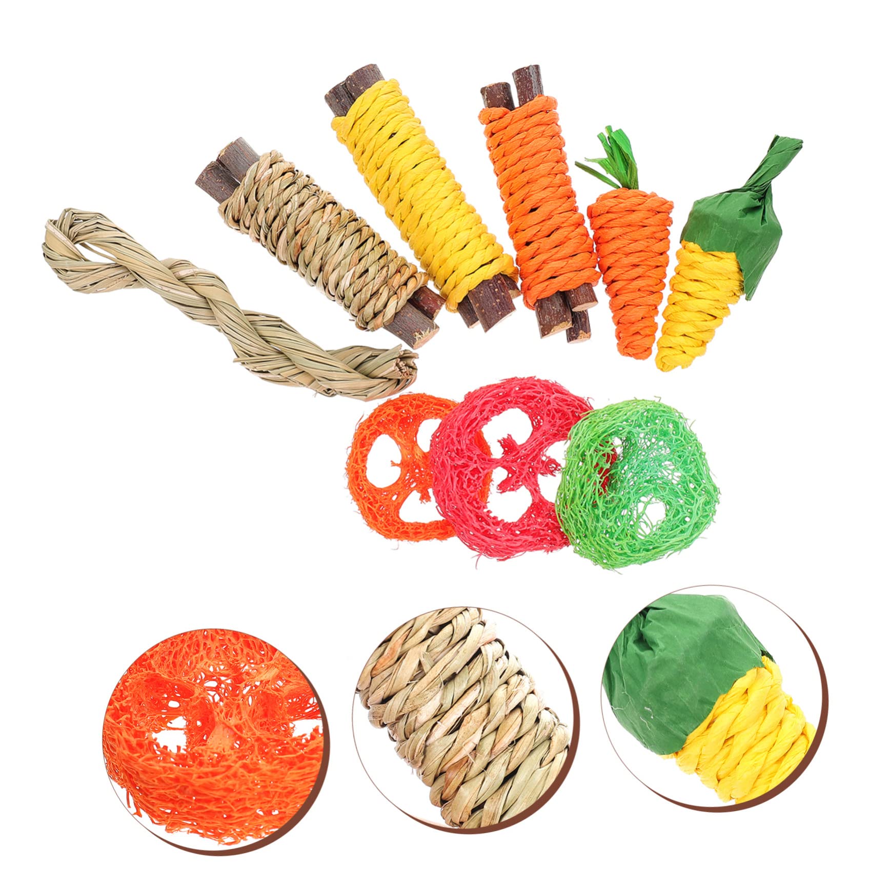 minkissy 4sätze Bunny Zahnpflege Spielzeug Set Teiliges Kauspielzeug Für Hamster Meerschweinchen Und Kaninchen Fördert Und Spielspaß Innenräumen