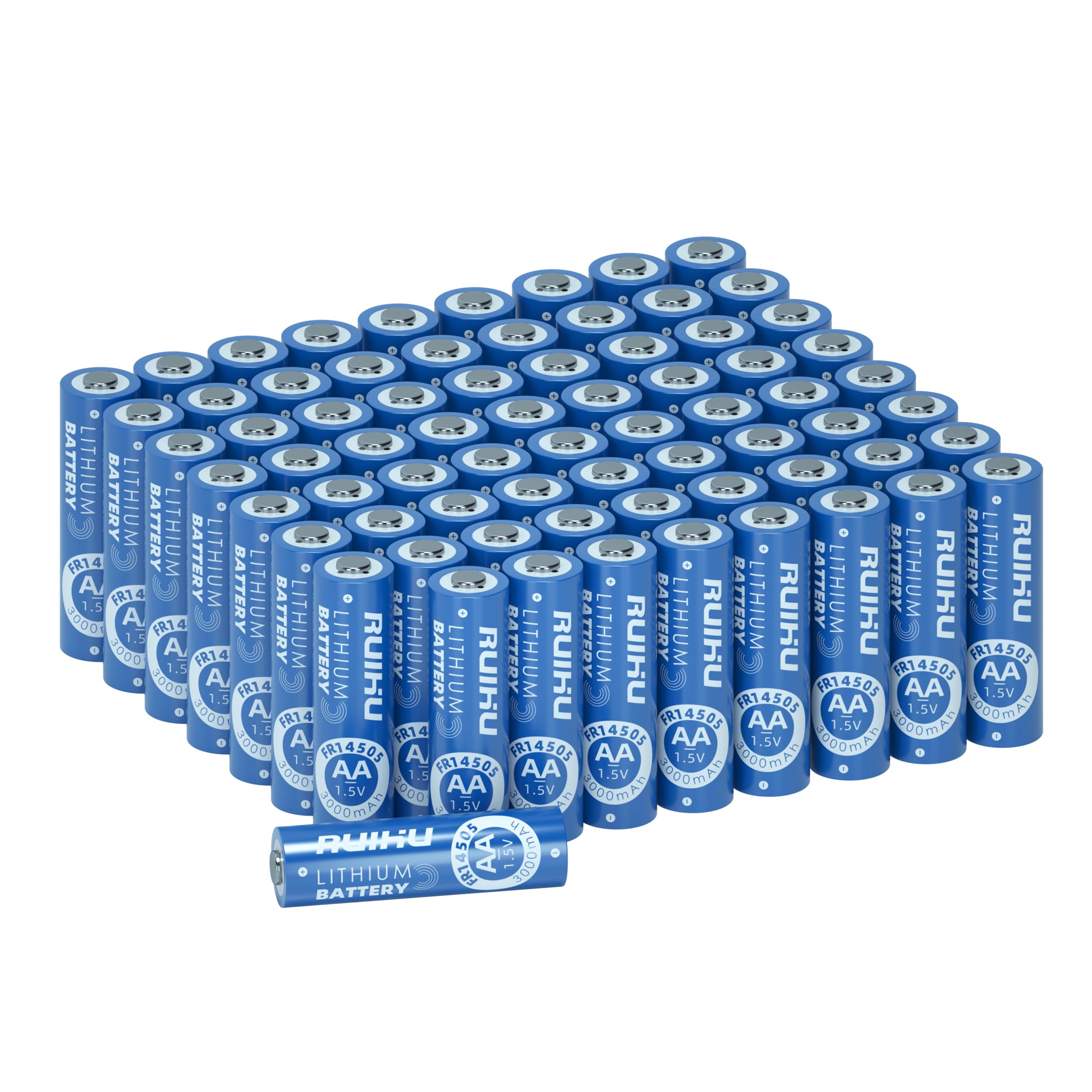Lot de 72 piles AA au lithium fer double A 1,5 V 3000 mAh pour appareil photo Blink, piles de rechange non rechargeables (lithium AA-72 pièces)