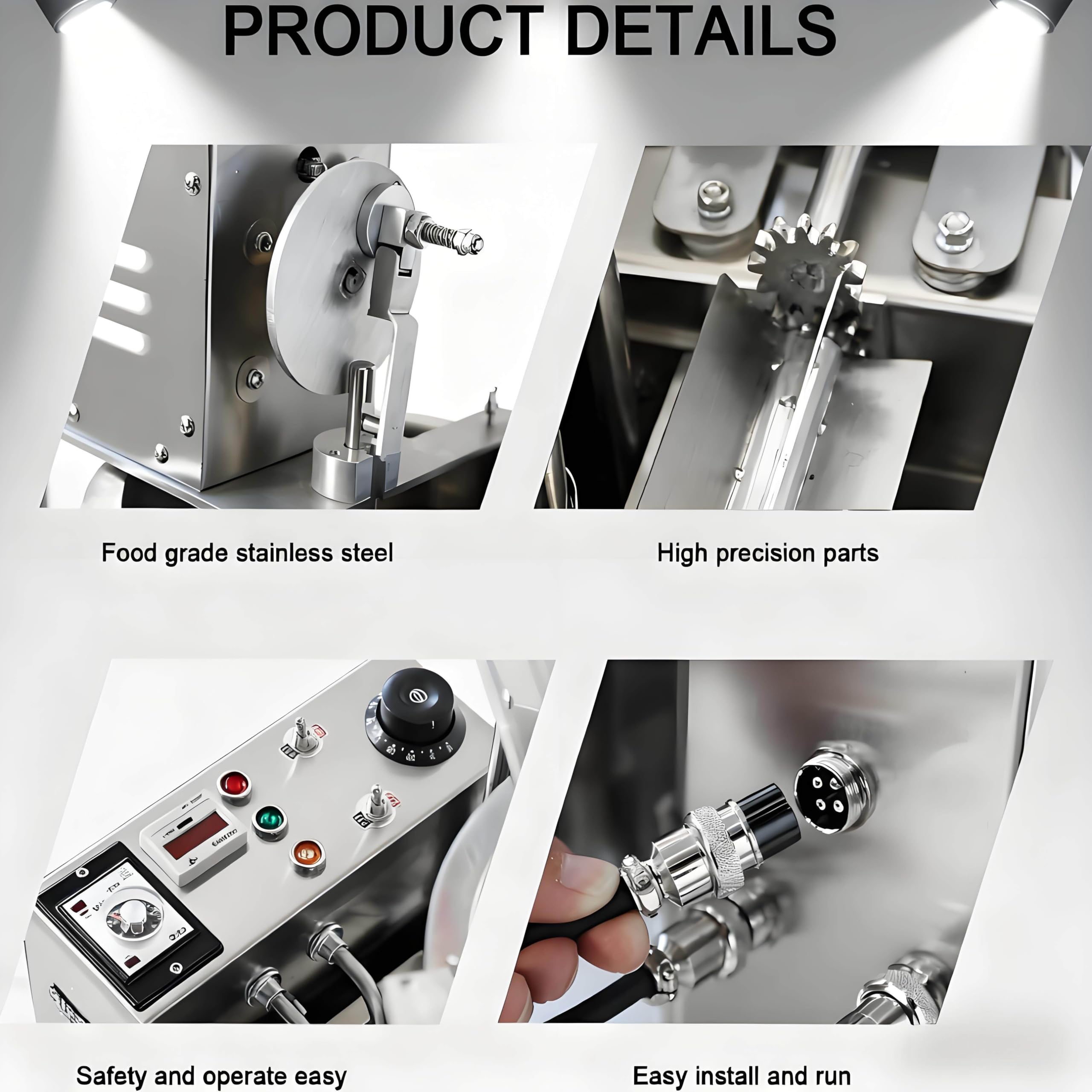Máquina automática Comercial para Hacer donas, Equipo para Hacer donas de una Sola Fila, freidora automática de Acero Inoxidable, con moldes de 3 tamaños y conteo automático.