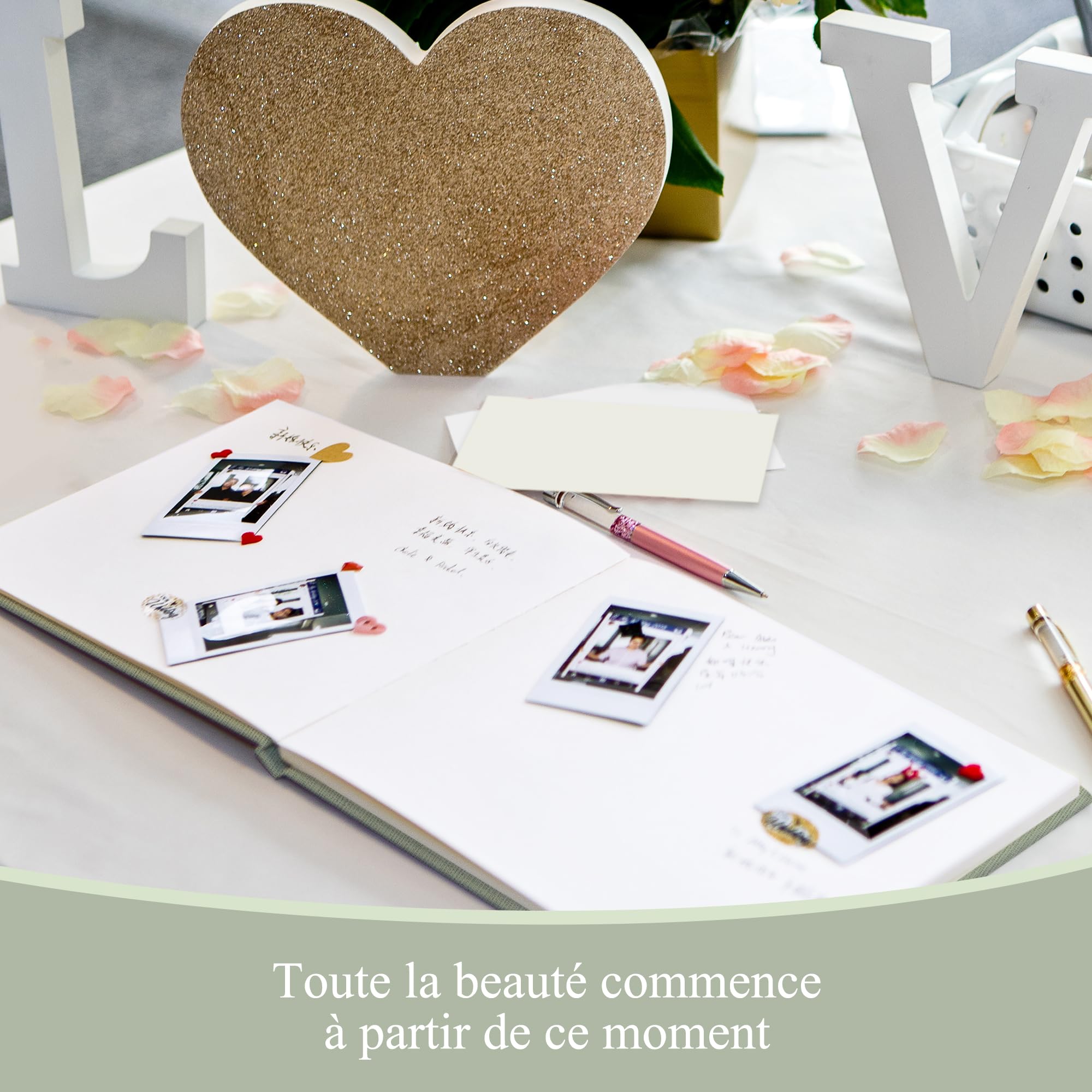 Livre d’Or en Lin Vert – Carnet de Messages & Souvenirs
