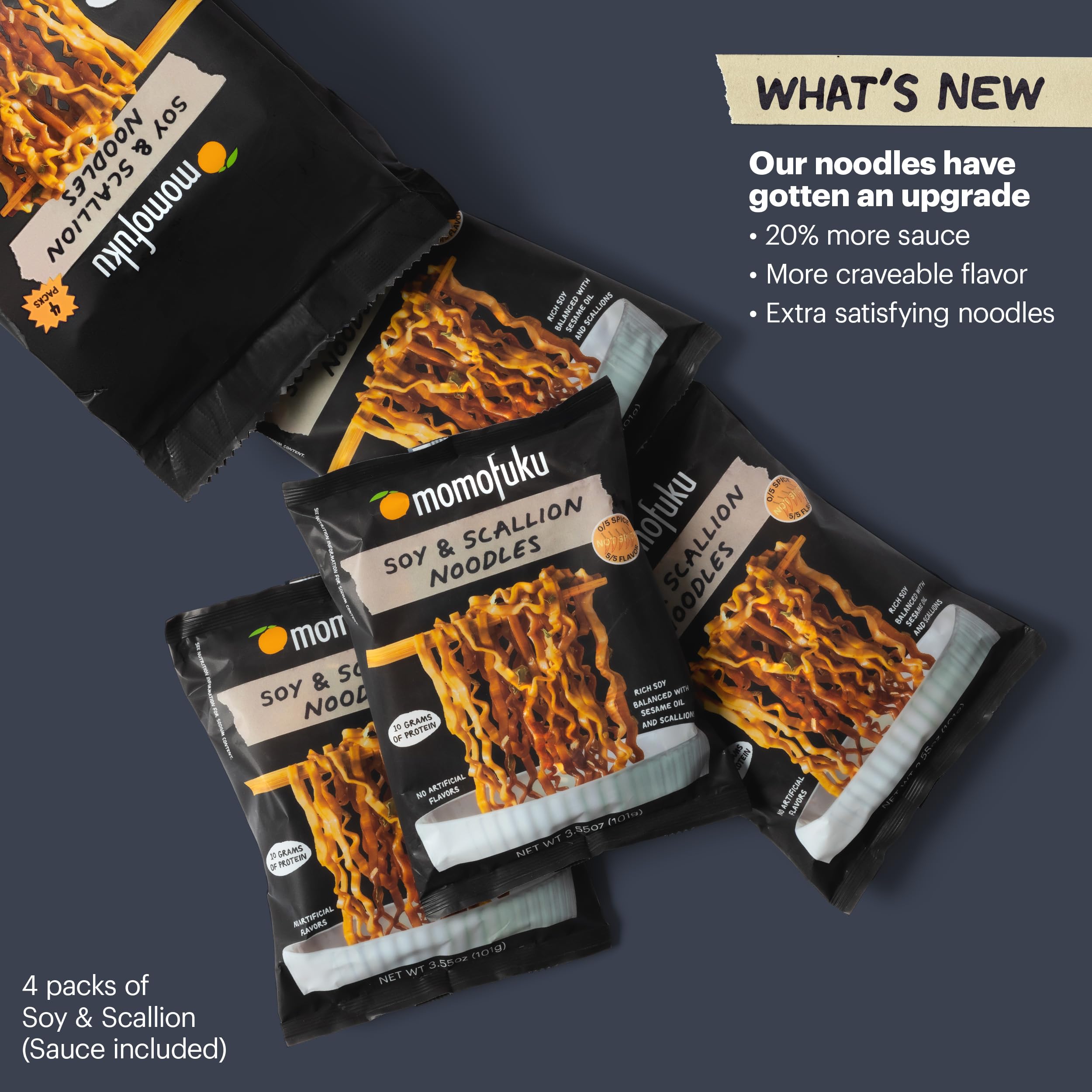 Momofuku Soy and Scallion Ramen Noodles by David Chang 4 Pack of Restaurant Quality Air-Dried Instant Noodles Now — view 3