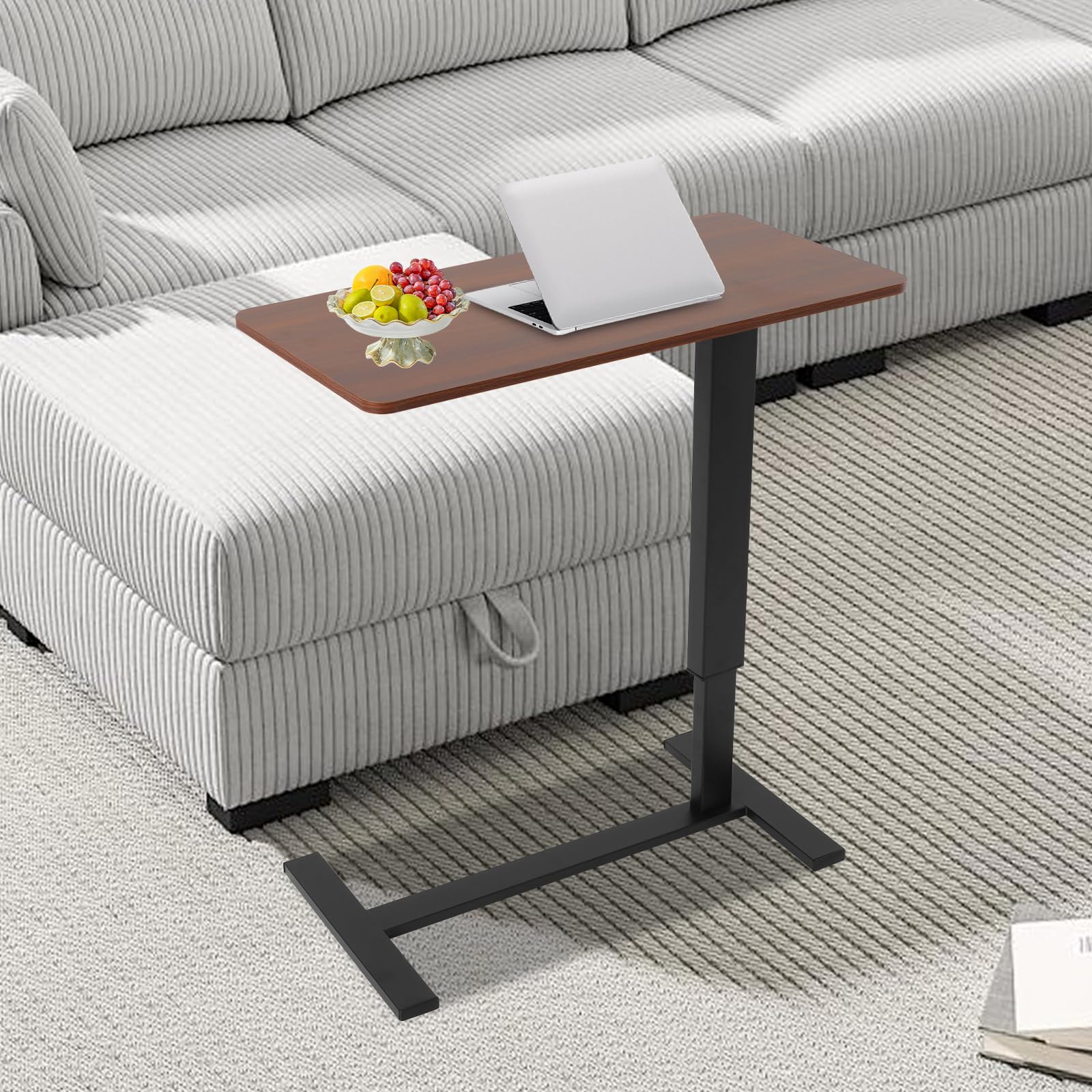 Stolik pomocniczy z regulacją wysokości, regulacja wysokości od 60 do 90 cm, stół pielęgnacyjny, stolik pod laptopa z kółkami, do salonu, sypialni