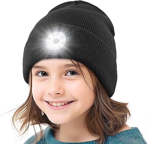 Gorro para niños con luz incorporada, gorro de punto de invierno con auriculares inalámbricos y regalos de tecnología ligera para niños y niñas disponible en Yaxa Peru