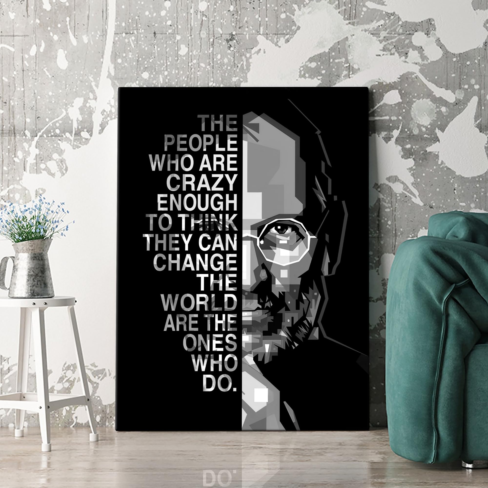 Poster Motivazionale Steve Jobs Su Tela - Decorazione Parete Ufficio
