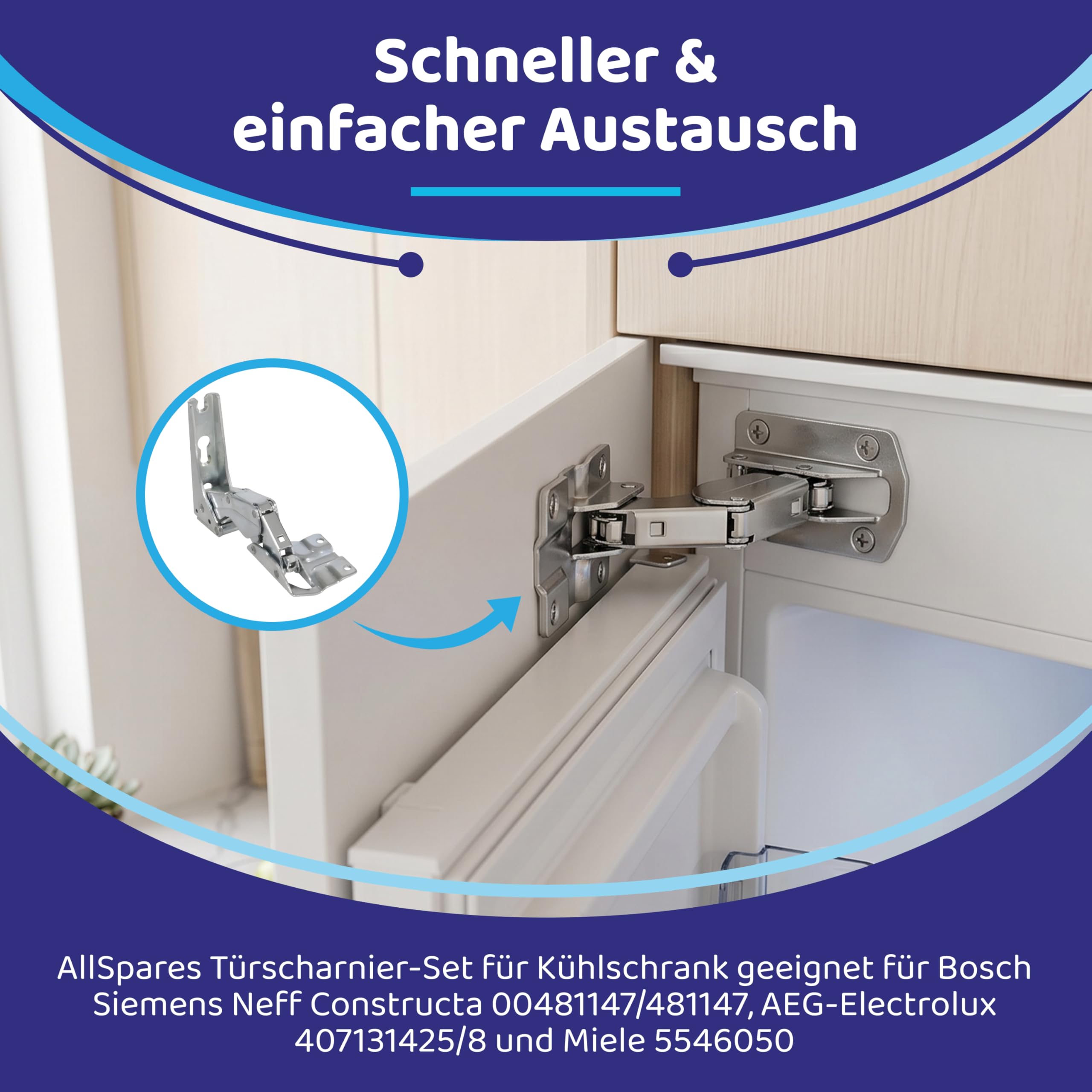 AllSpares 142995 Set Scharniersatz, Metall