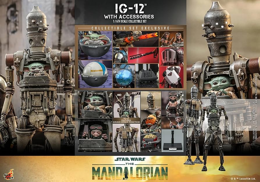Amazon.com: Hot Toys TMS104 Star Wars IG-12 and Grogu with