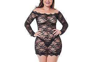 Sexy Lingerie Plus Size Floral Lace Babydoll