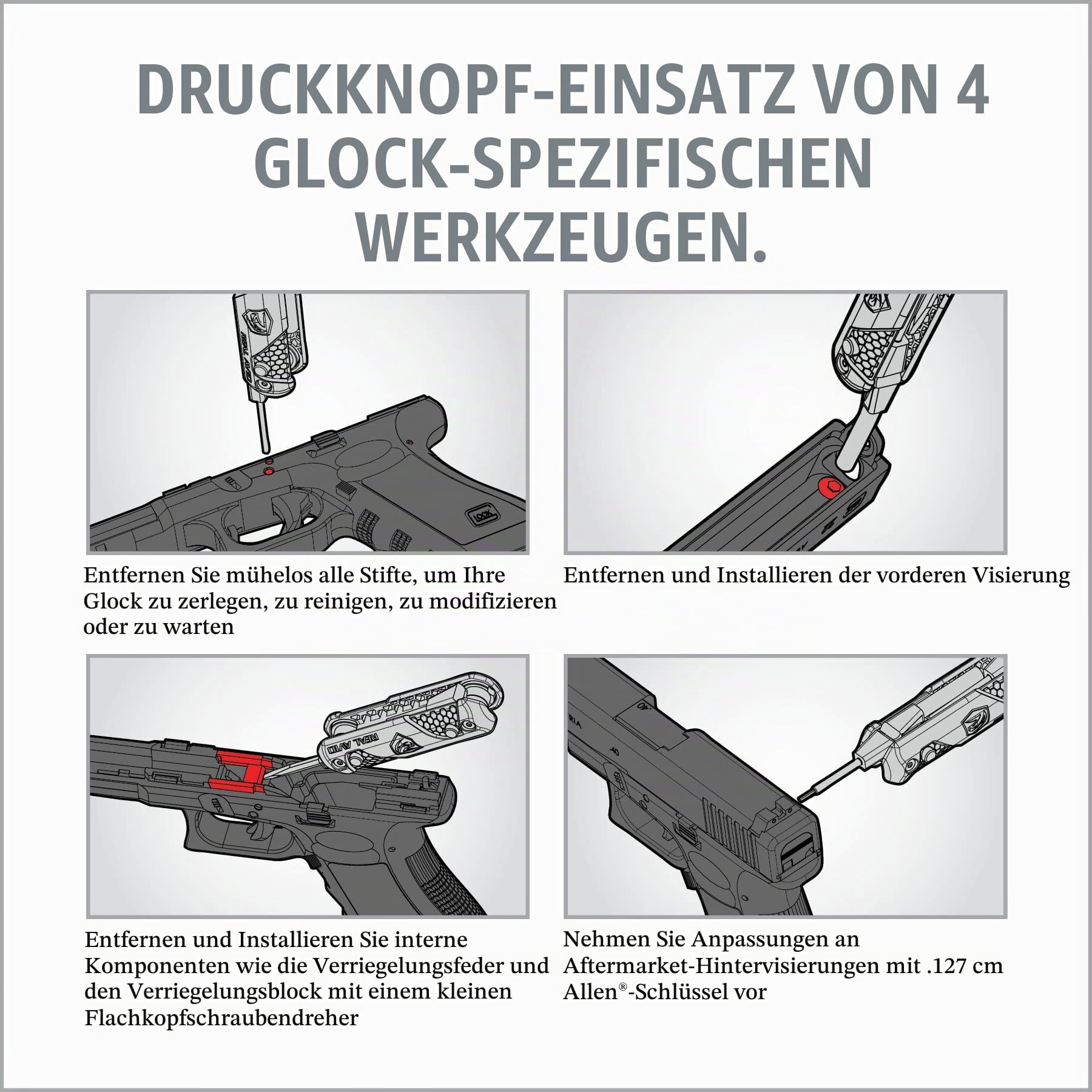 RealAvid Unisex-Adult REAL AVID Glock-Werkzeug 4-in-1, Grey, NO Size, Ansicht 7