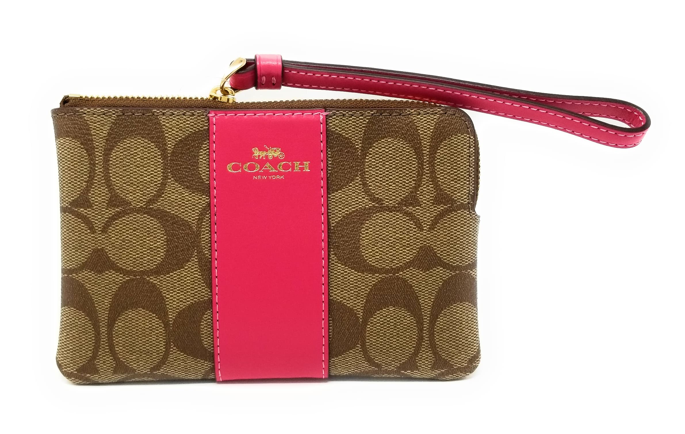 Coach Womens Corner Zip Wristlet In Canvas Leather