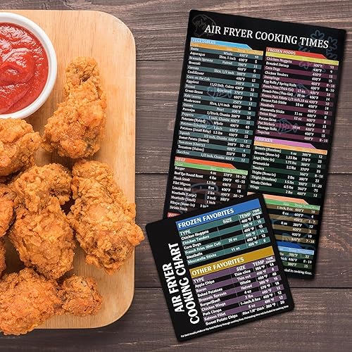 Miniatura 7 de Hoja de trucos para freidora de aire, freidora de aire magnética, tabla de tiempos de cocción, juego de hojas de trucos, accesorios para freidora de