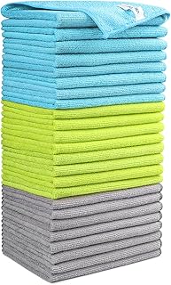 AIDEA Microfiber Cleaning Cloths-24Pack, Softer Highly Absorbent, Lint Free Streak Free for House, Kitchen, Car, Window Gi...