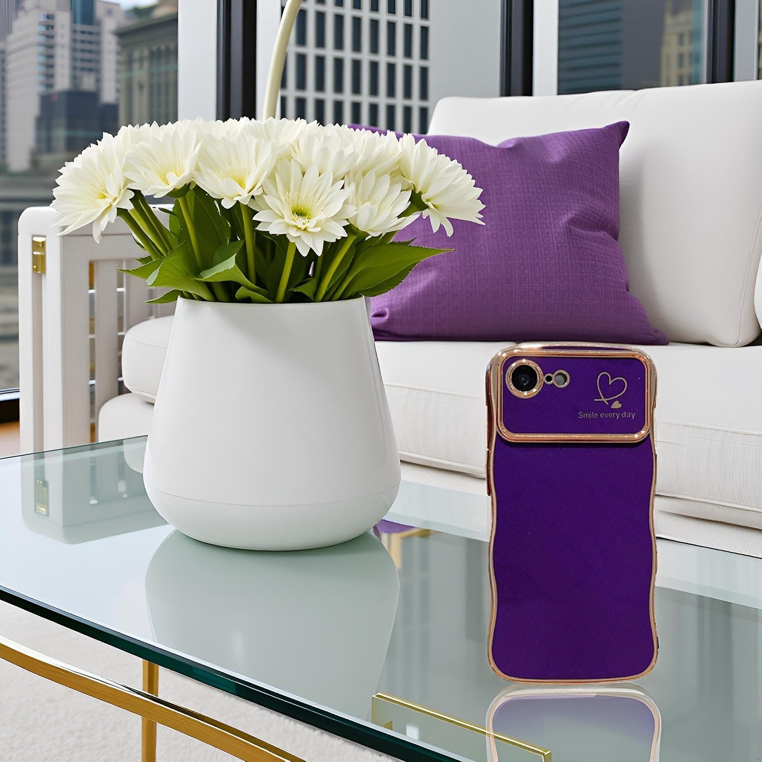 IDweel for iPhone 16e Case for Women Girls,Cute Case for iPhone 17e (2026),Luxury Wave Frame Curly Shape with Love Heart Raised Camera Protection Slim Fit Cover Plating Case, Dark Purple image 3