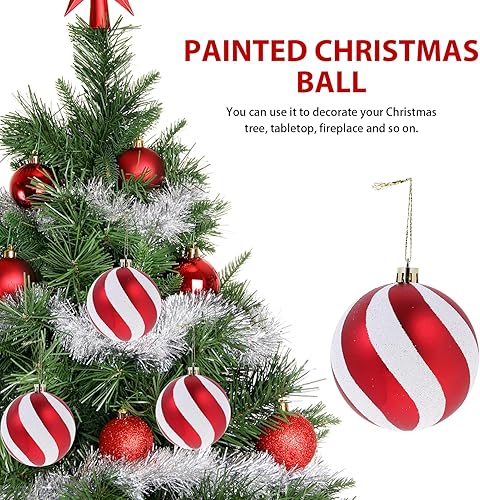 Miniatura 6 de LUOZZY 6 adornos de bolas de Navidad, bolas de pintura para árbol de Navidad, decoraciones de árbol de Navidad para decoraciones de fiesta de