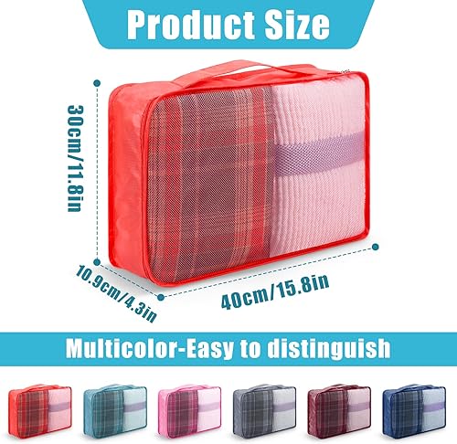 Miniatura 2 de 12 cubos de embalaje, organizadores de equipaje grandes para maleta, bolsas organizadoras de viaje de malla ligera para viajes, senderismo, camping