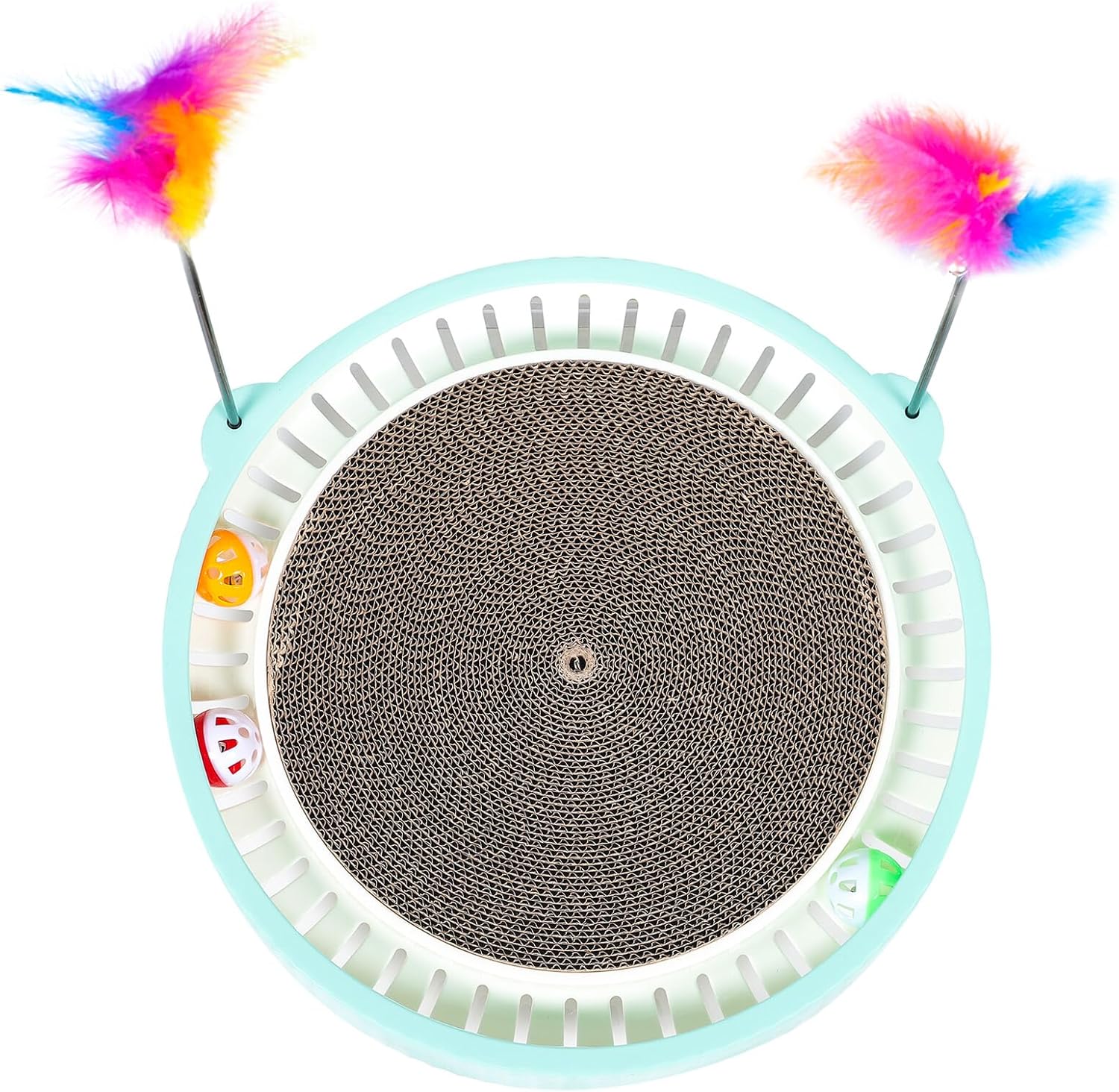 PRETYZOOM Cat Scratching Pad and Integrated Cat House Sturdy Corrugated Paper Replaceable Kitten Scratcher with Floor Accessory Reusable Scratch Board and Pet Play