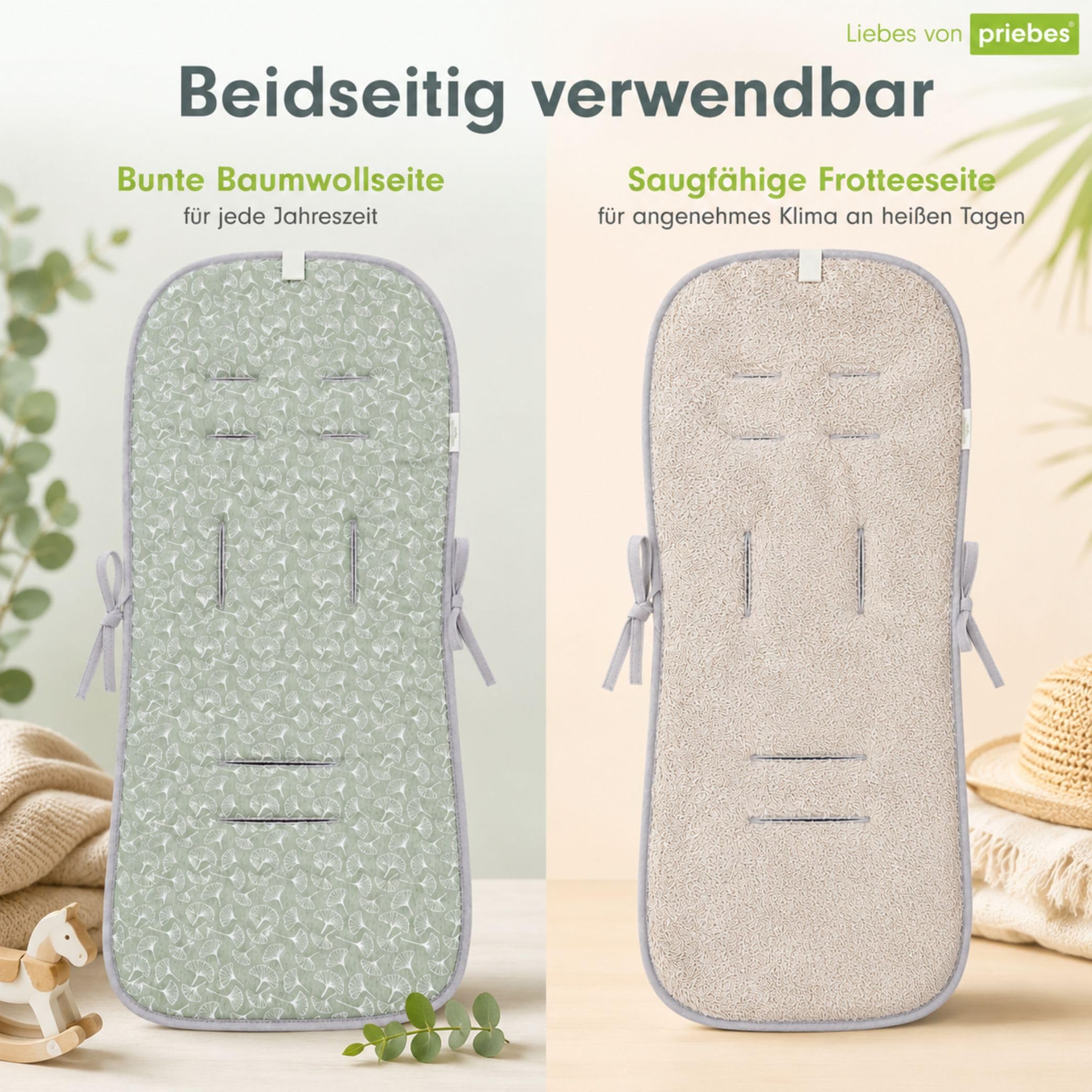 Sitzauflage Sissi für Kinderwagen & Buggy, Universal Atmungsaktive, antiallergische Sommer-Sitzeinlage, Schonbezug, Kühlt und schützt den Sitzbezug vor Flecken
