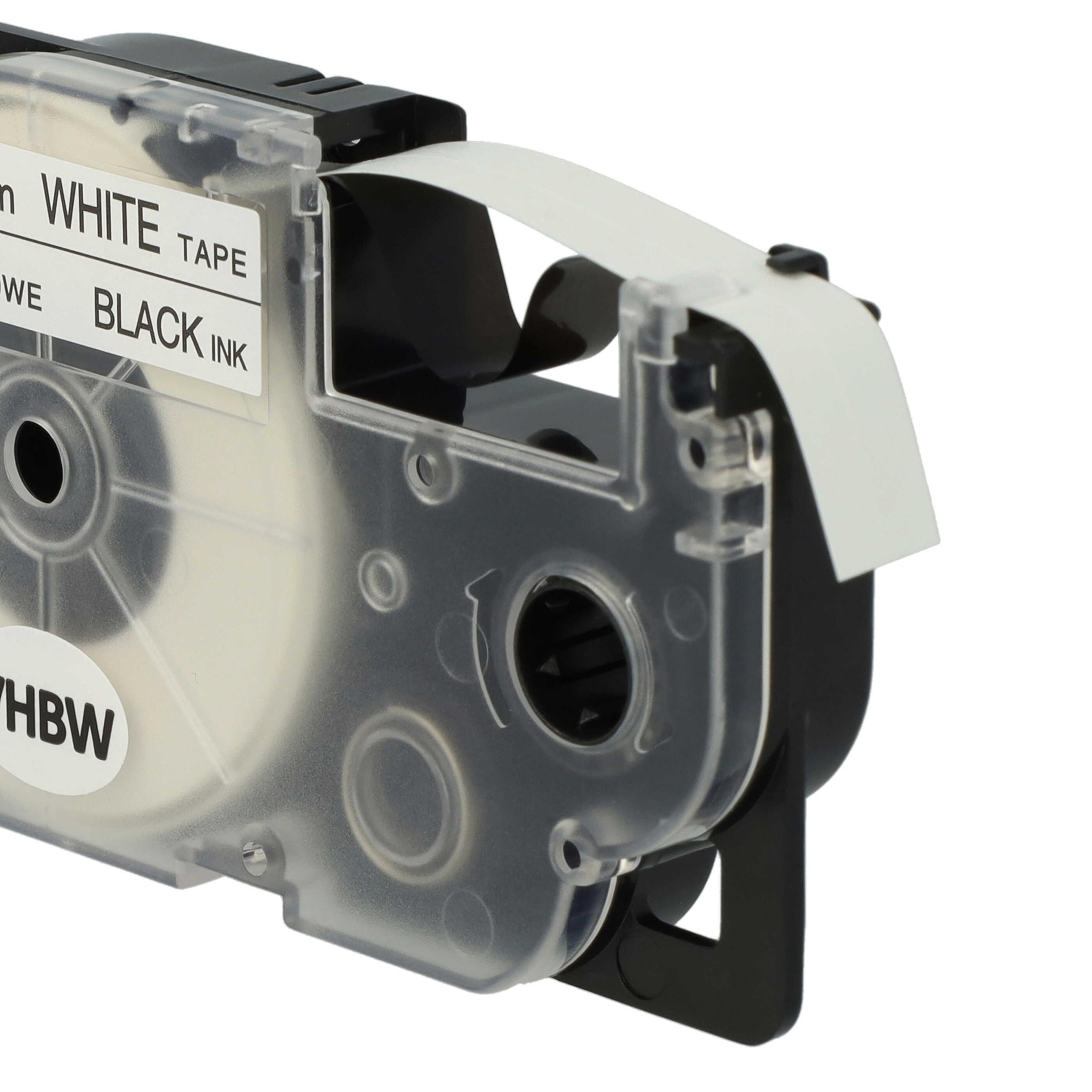 vhbw 10x Schriftband-Kassette Ersatz für Casio XR-9WE | XR-9WE1 für Etiketten-Drucker 8m x 9mm Schwarz auf Weiß
