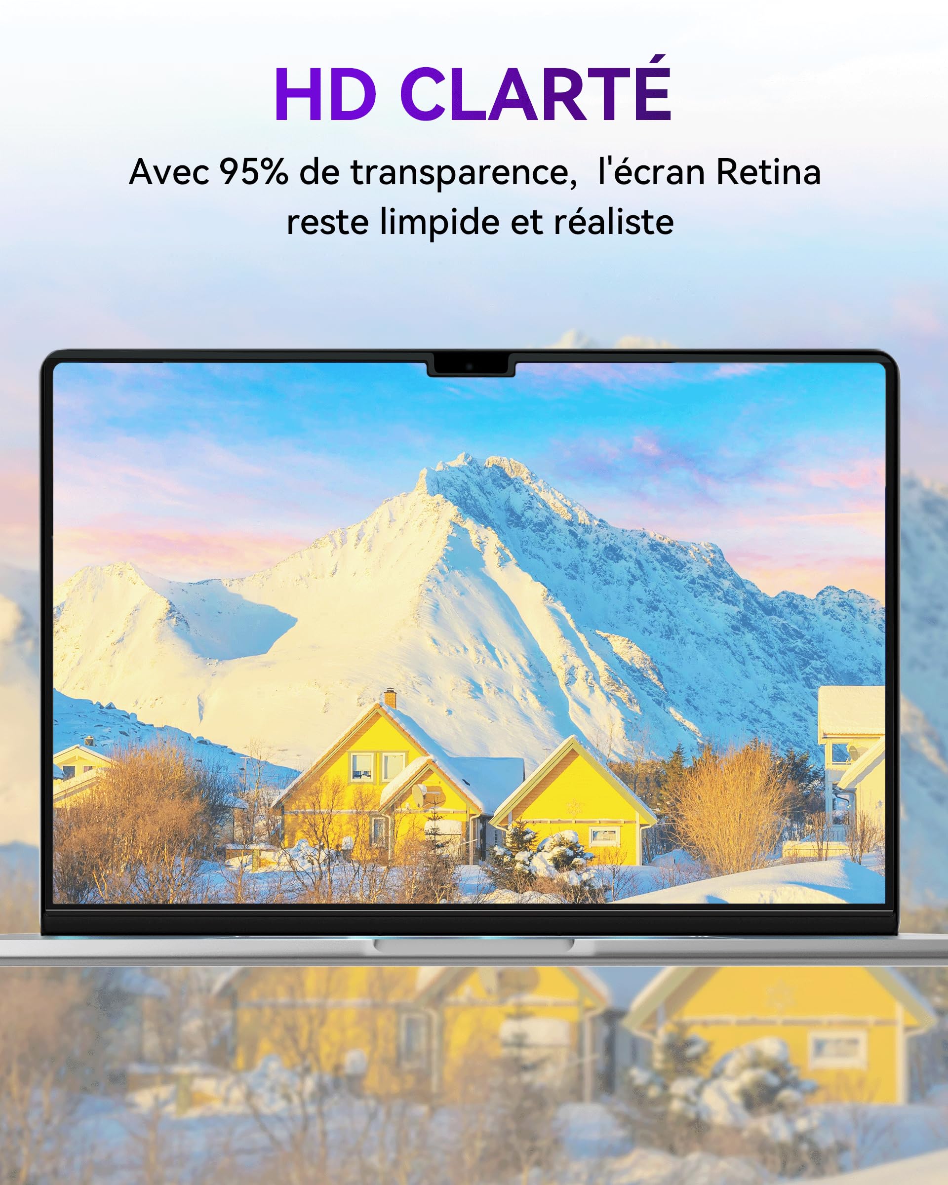 Filtre de Confidentialité Magnétique pour MacBook Pro 16 Pouces (2021-2026, M1-M5 Pro/Max), Anti-Espion et Anti-Lumière Bleue