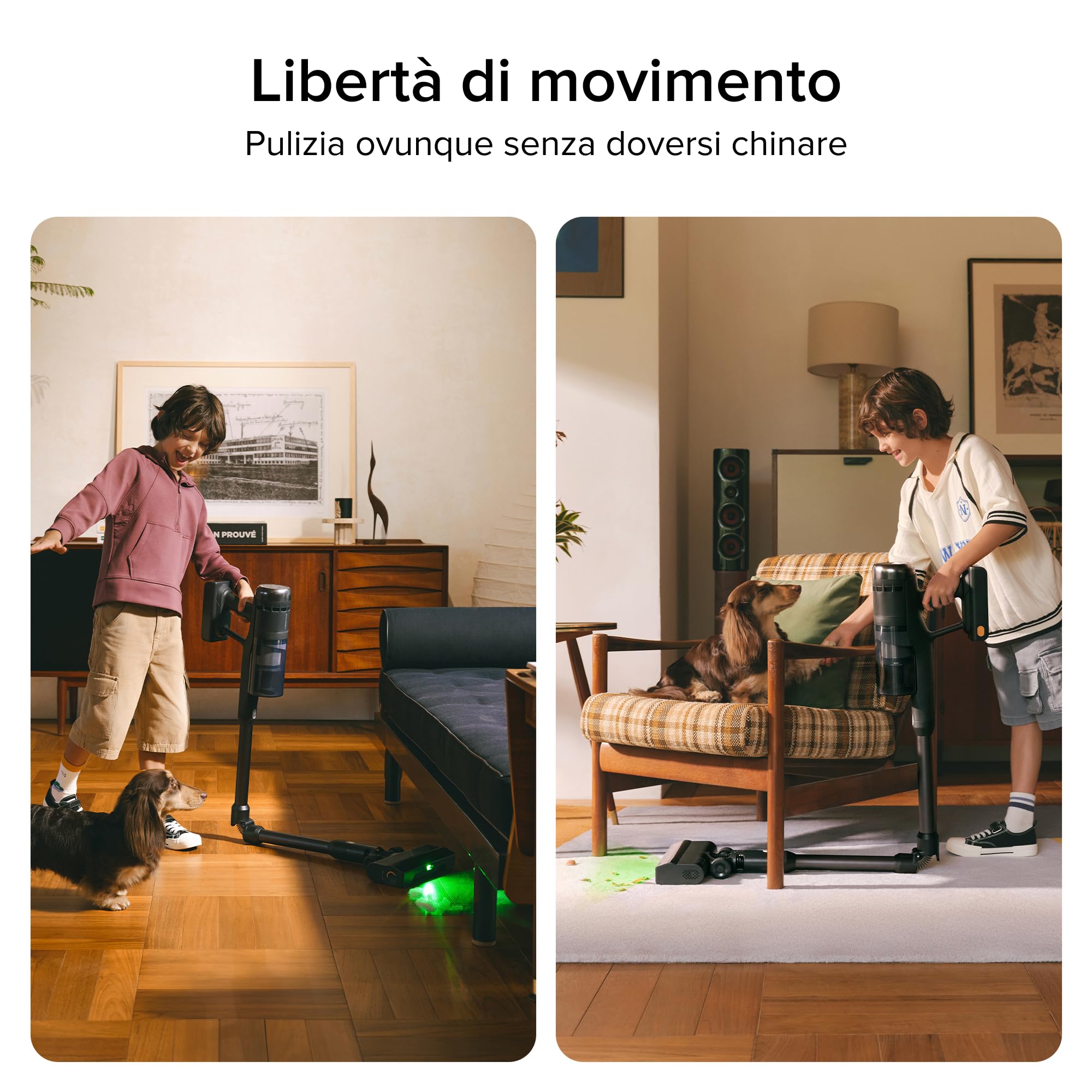 roborock H60 Ultra Aspirapolvere Senza Fili, 210AW, 90 min Autonomia, Tubo Flessibile 90°, Rilevamento Polvere LED, Spazzola Anti-Grovigli per Tappeti, Pavimenti e Peli di Animali