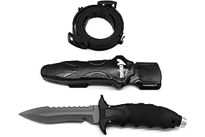 #1 Titanium Dive Knife with Sheath and Leg Strap - Never Rust, no sharpening required