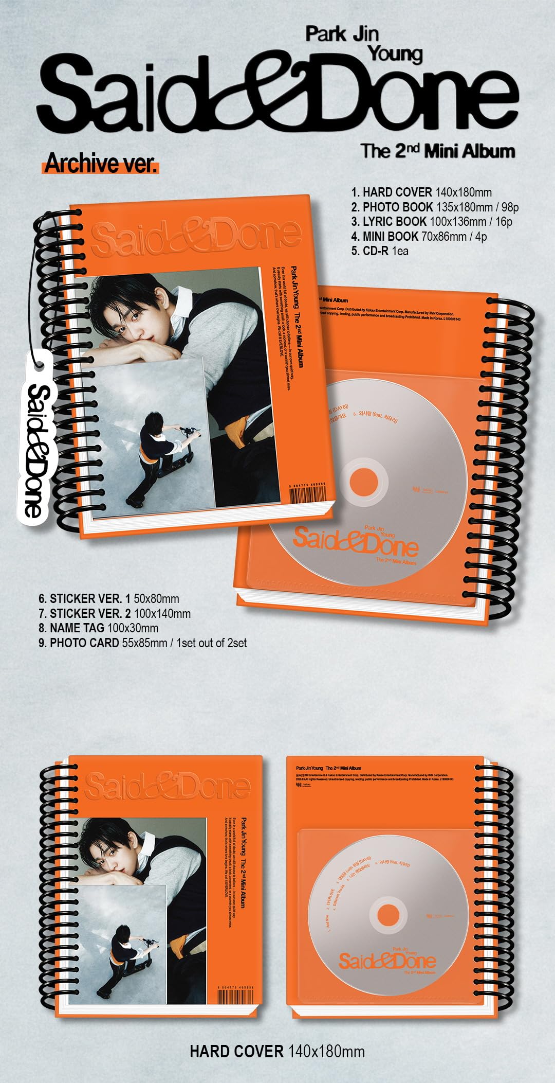 Générique Park Jin-Young - 2nd Mini Album Said & Done [Archive ver.]