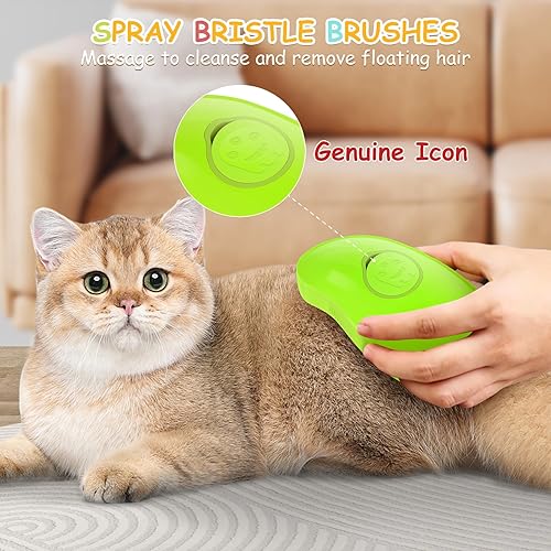 Miniatura 2 de Cepillo de vapor para gatos, cepillo de vapor 3 en 1, cepillo de vapor para gatos autolimpiante, cepillo de silicona recargable para mascotas, peine