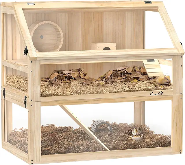 Holz Hamsterkäfig 3 Etagen Nagarium mit Zubehör 80x50x76 cm