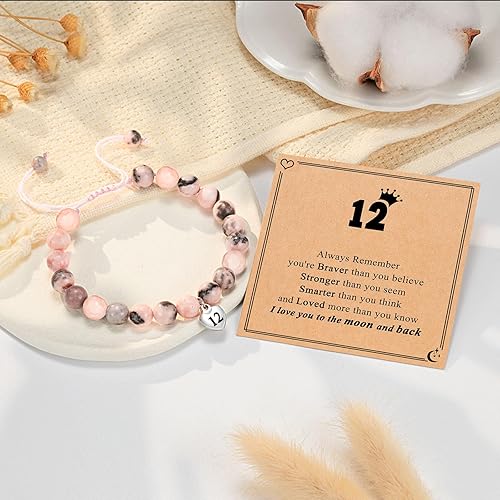 Miniatura 5 de Pulsera de cumpleaños para niña de 8 a 21 años, con números dulces y corazones, para hija, nieta, sobrina, amigas