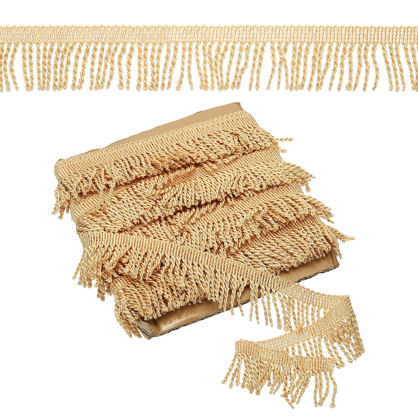 PATIKIL Gold Fringe Trim, 11 Yards x 55mm Fringe Trim Curtain Tassel Fringe Trim Fabric Trims Sewing for Curtain Sofa Clothes DIY Decoration