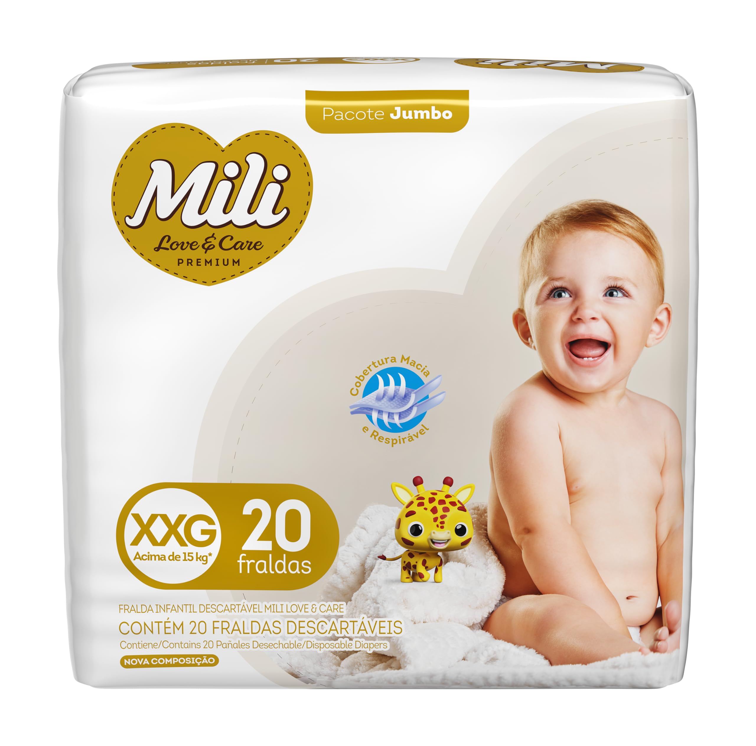 Mili Fralda Love & Care Jumbo Tamanho Xxg 1X20 | Amazon.com.br