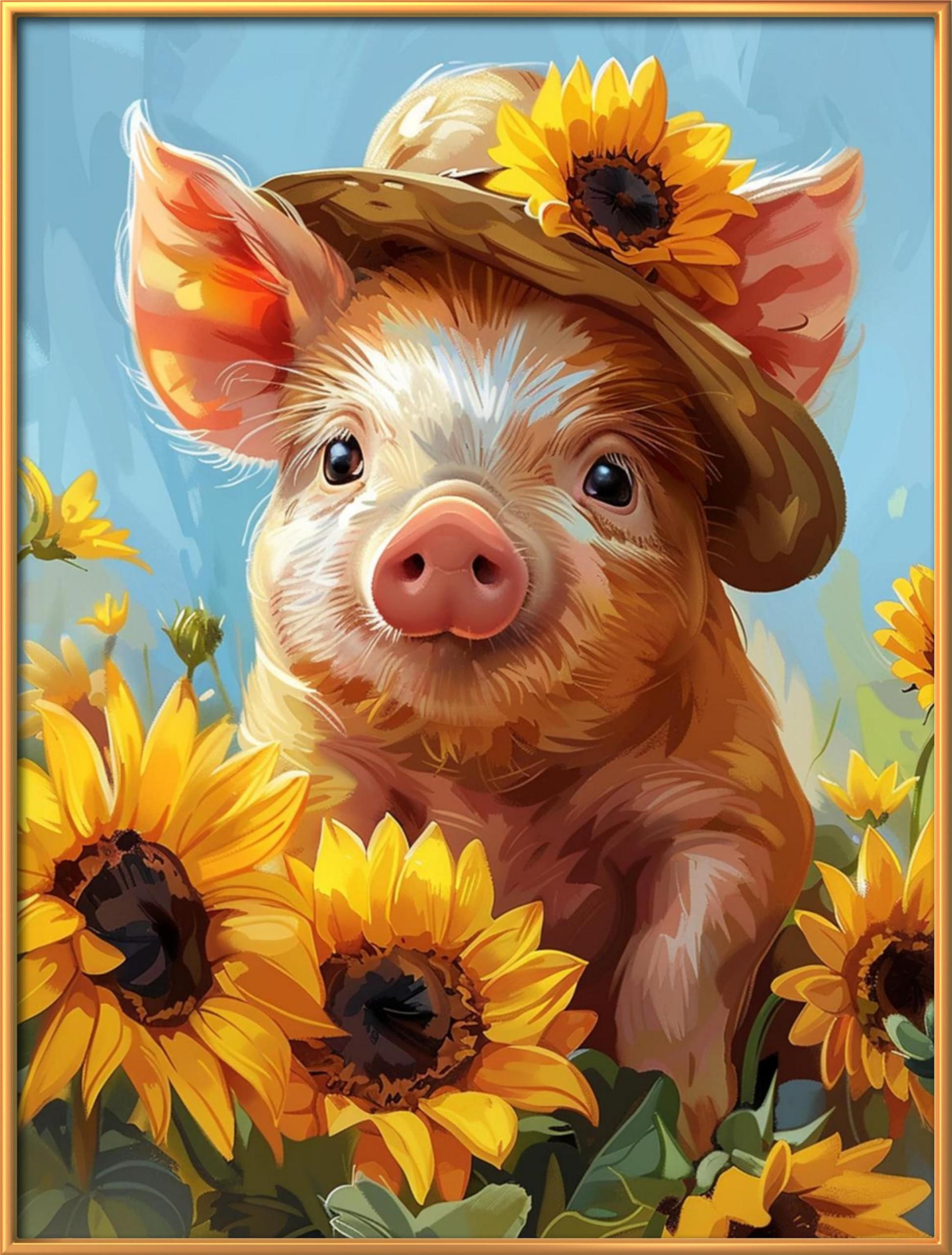Leczany Cross Stitch Patterns Stamped Kit for Beginners | Embroidery Supplies DIY Craft Kit Needlepoint for Adults Starter | 11CT, 3 Strands | Cute Little Pig 15.8x20.9 inches
