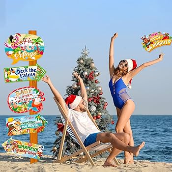 Amazon.com: HOWAF 20pcs Funny Tropical Christmas Party Sign