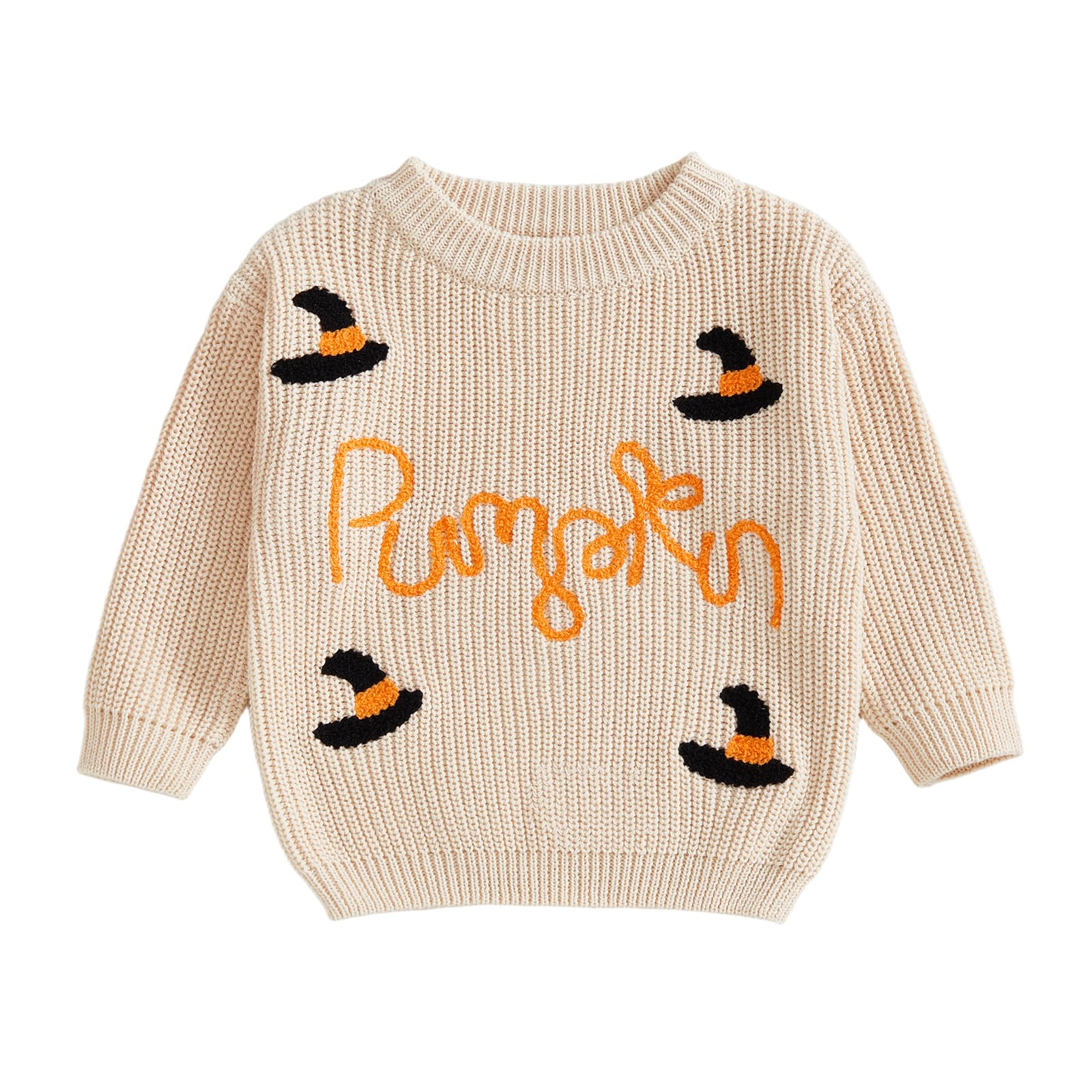 LSFYSZD Toddler Baby Girls Boys Halloween Pumpkin Sweaters Long Sleeve Crew Neck Winter Warm Knitwear Pullover Jumpers Top — view 124