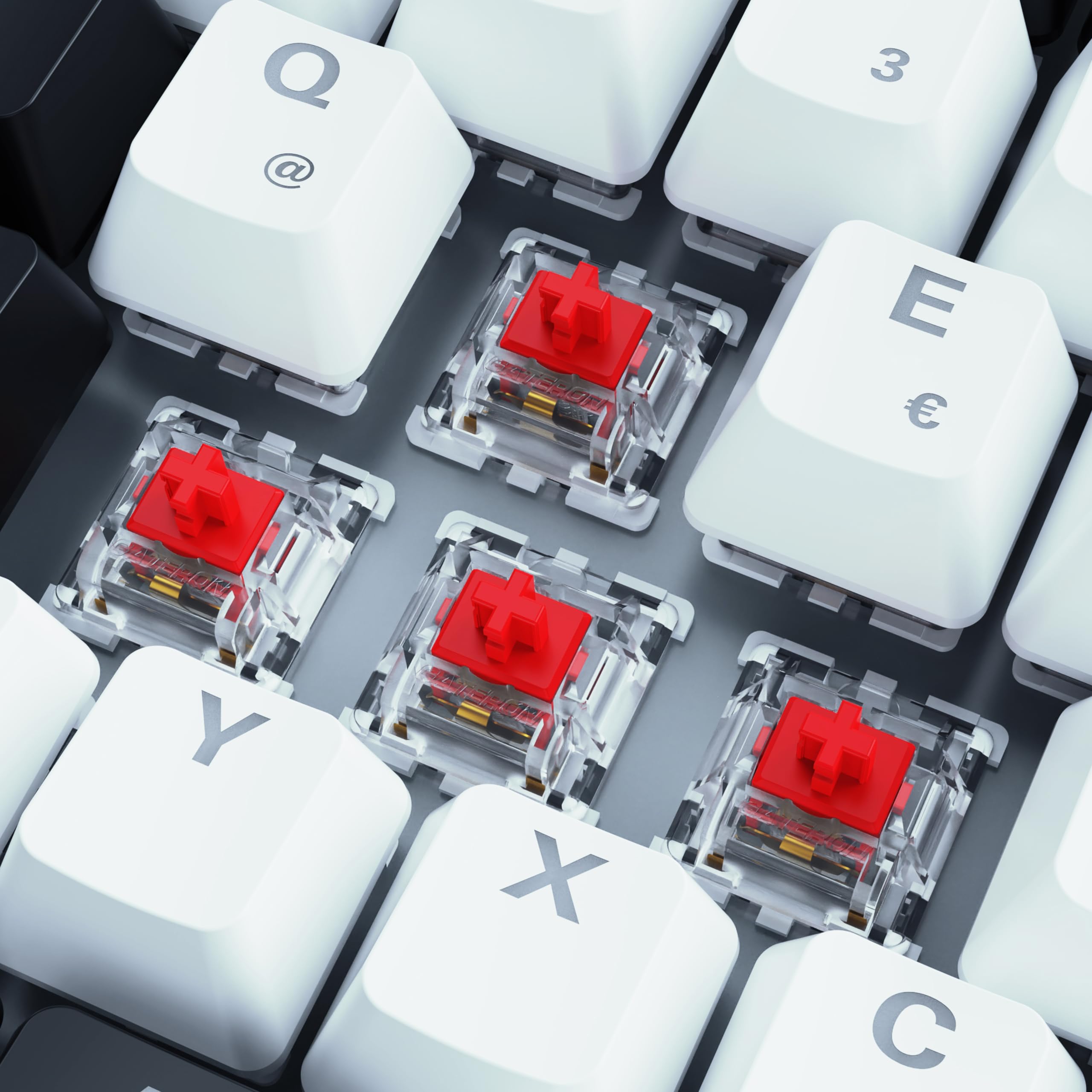 Sharkoon Skiller SGK50 S3 Weiß, RGB Gaming Keyboard, Gateron Red, 75% Layout