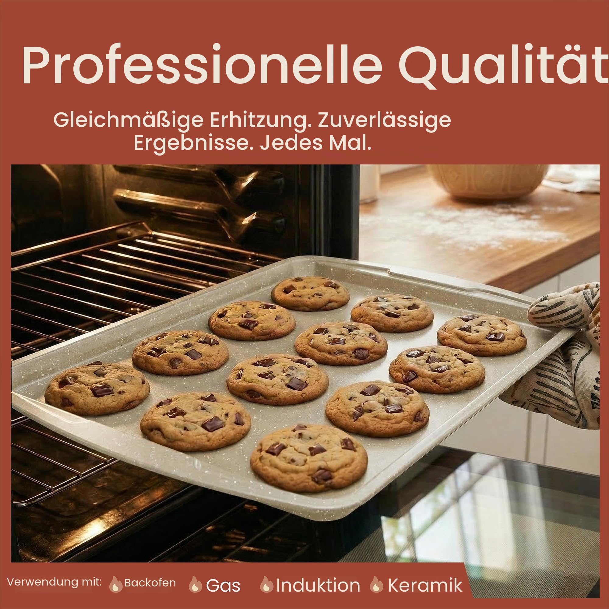 Bakken Swiss - Bakeware Set - 6-teilig - Stapelbar, Deluxe, Antihaft-Backformen für Profi- und Heimkochen - Kohlenstoffstahl, weiße Steinbeschichtung