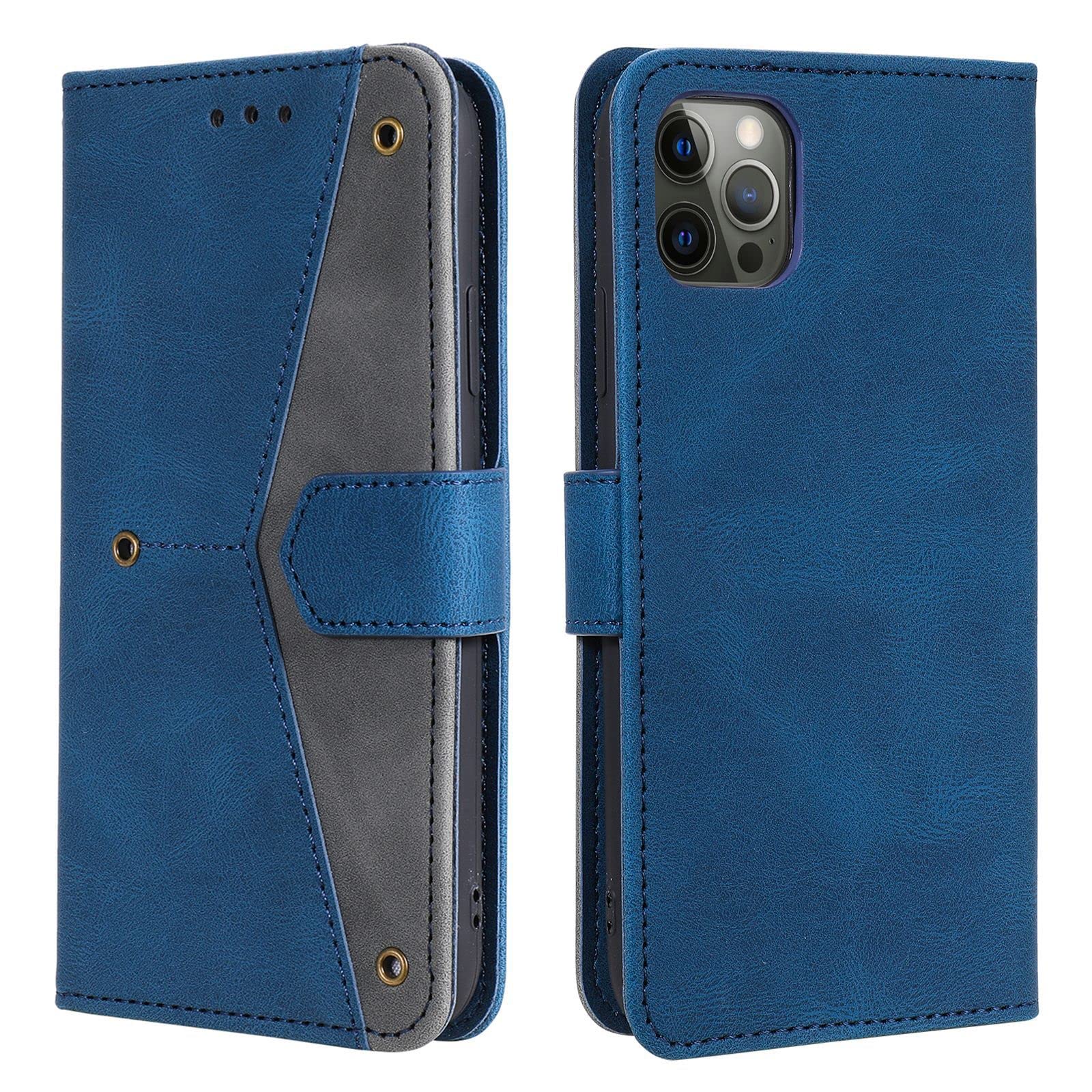 LTL Etui na telefon do iPhone 13 Mini/13 Pro/13 Pro Max, wysokiej jakości skórzane etui z klapką, etui z przegródkami na karty, podpórka, magnetyczne zamknięcie, niebieskie, 13 Pro Max 6,7 cala