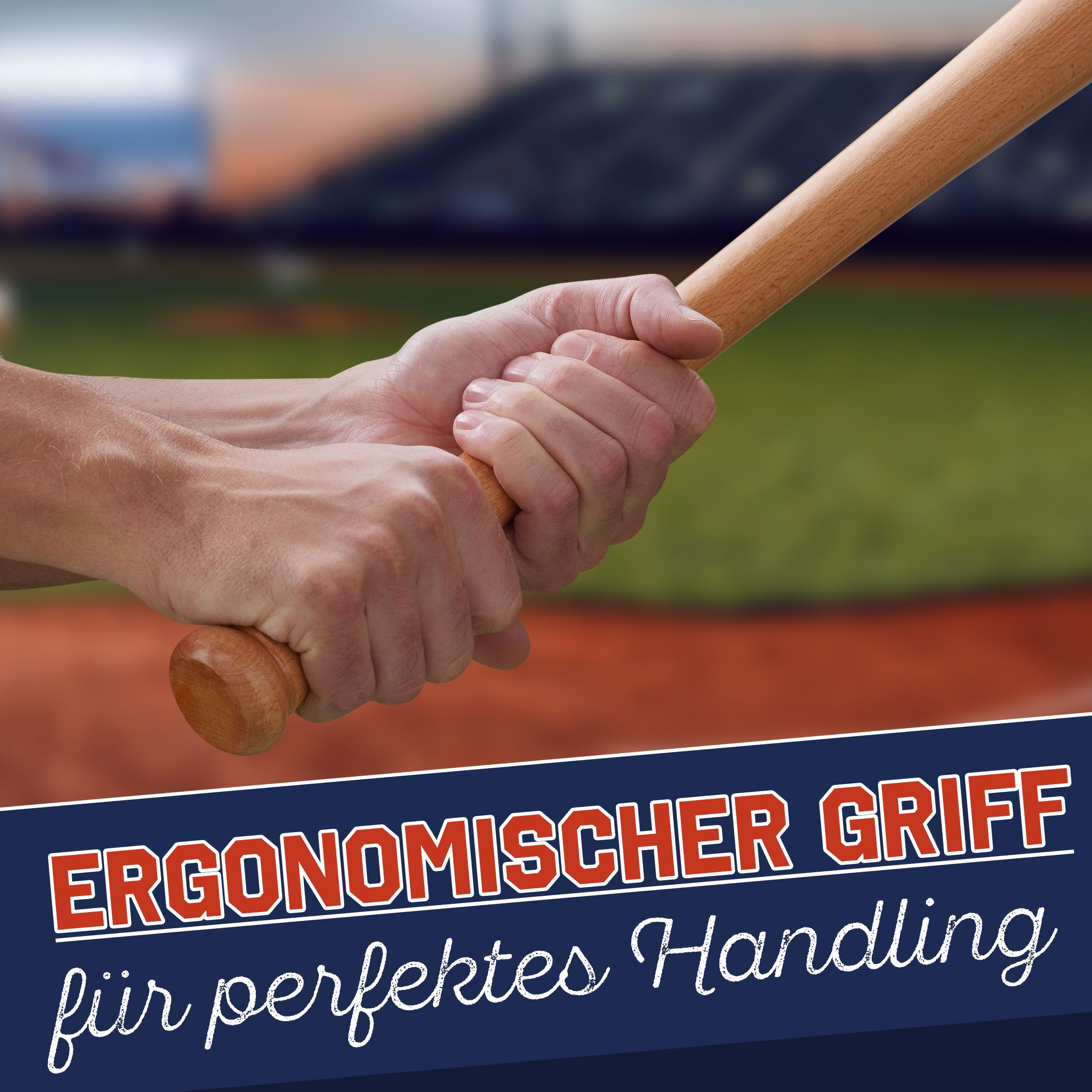 NAJATO Sports Baseballschläger – Aus Holz oder Aluminium – Robuste Verarbeitung & Rutschfester Griff – 81 cm lang