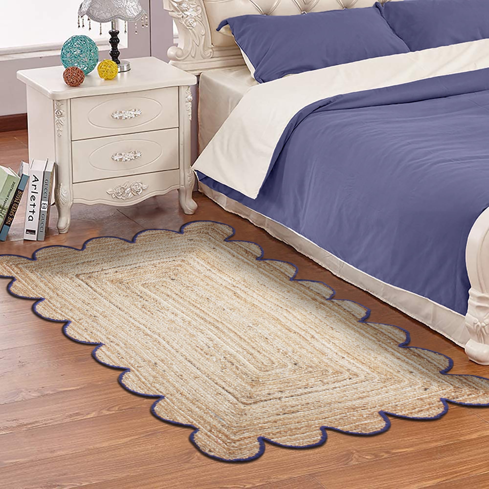 Tapis en jute tissé pour salle à manger et grande cuisine conviviale