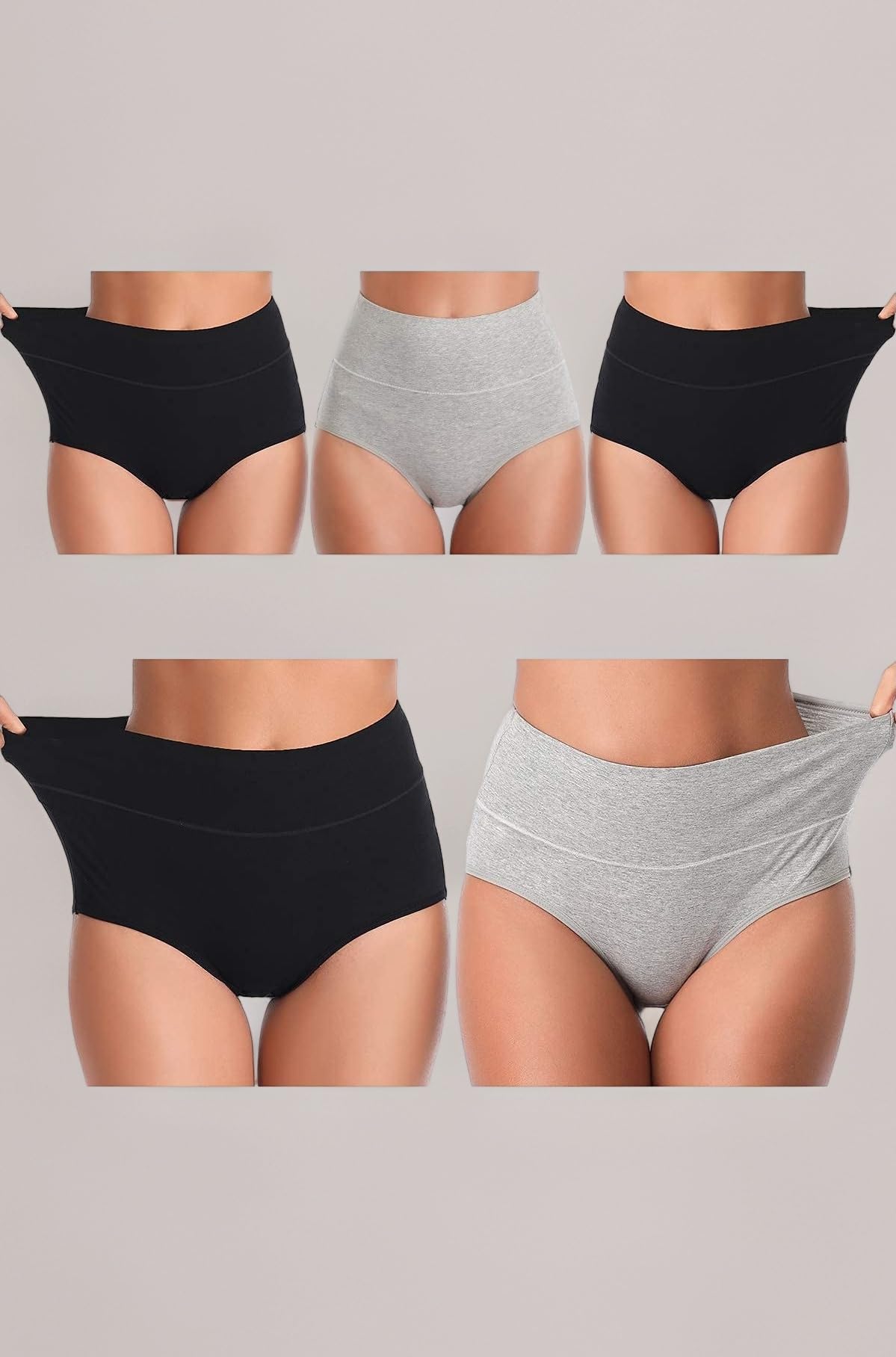 UMMISS Womens Underwear,Cotton High Waist Underwear for Women Full Coverage Soft Comfortable Briefs Panty Multipack
