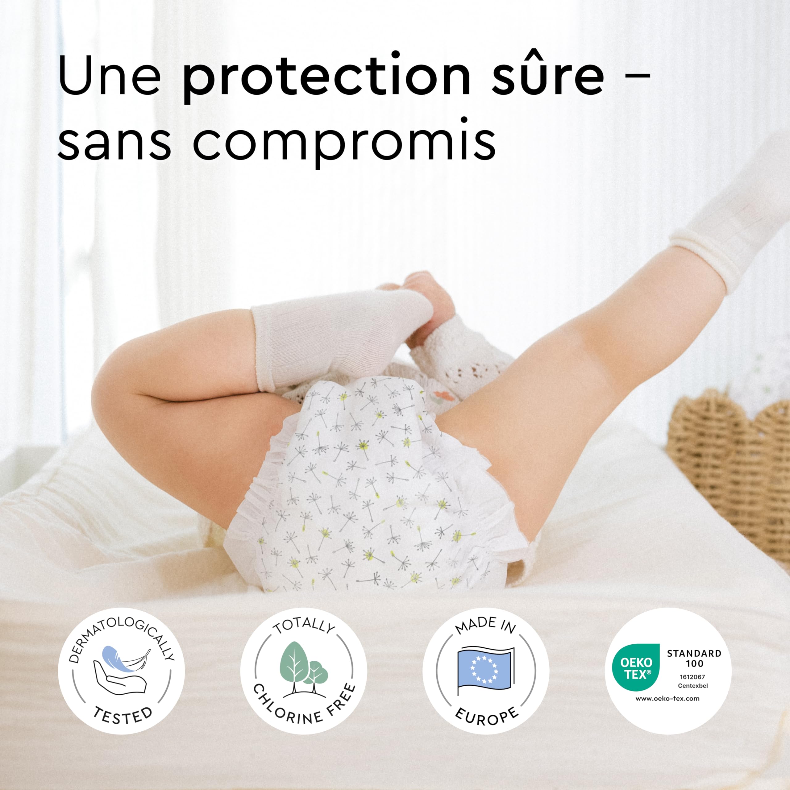 LILLYDOO - Couches Bébé Hypoallergéniques, Taille 3 (6+ kg), Lot de 3 paquets (87 pièces), Ultra Douces et Absorbantes, sans Parfum et Lotion pour les peaux sensibles, Testées dermatologiquement
