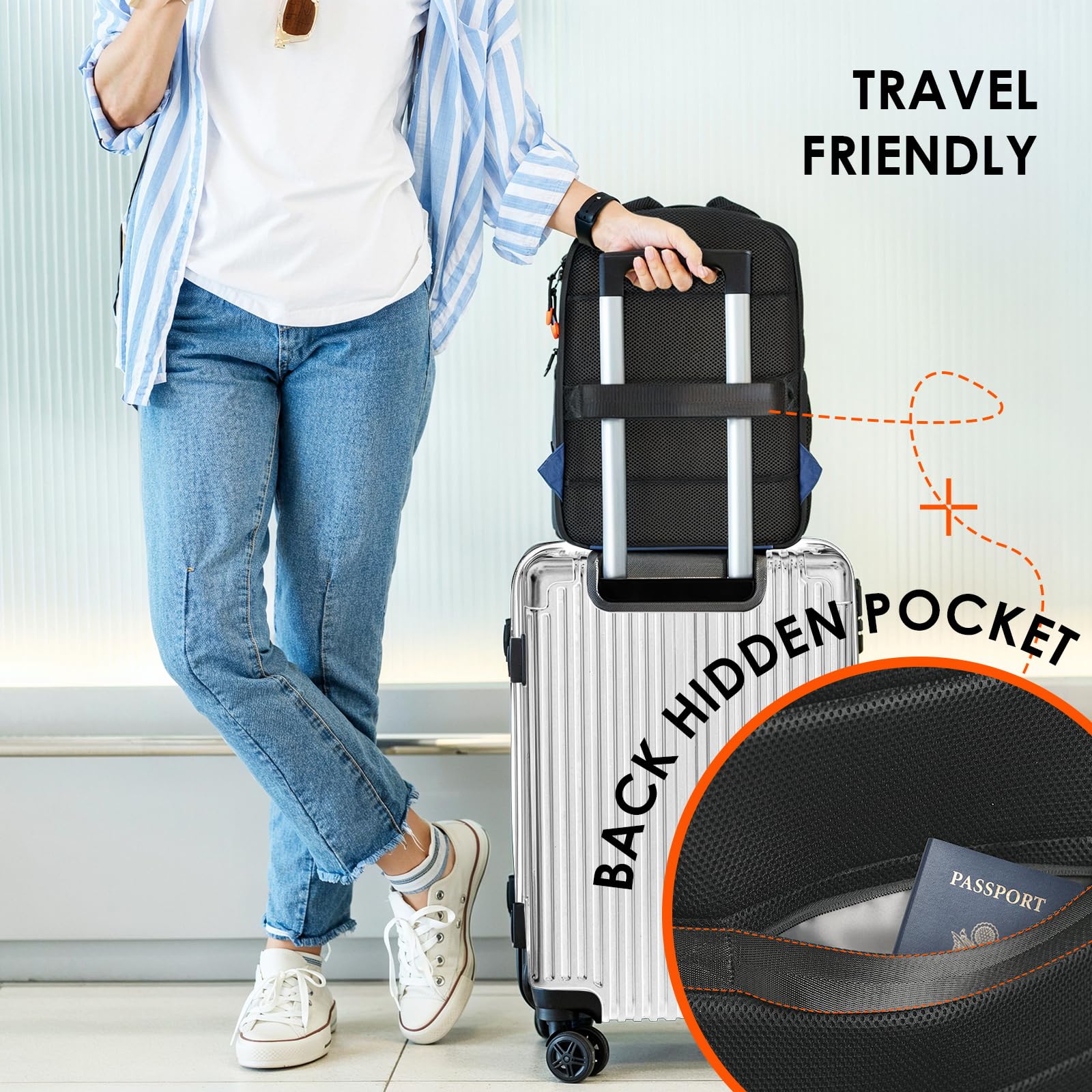 TARION Mochila impermeable para cámara de gran capacidad con compartimento para laptop de 15 pulgadas, cubierta de lluvia para mujeres y hombres, trípode para lentes de fotógrafo, color azul