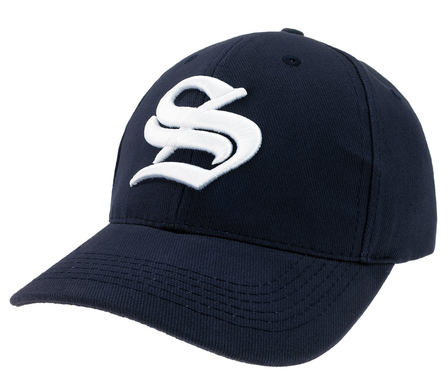 4sold Casual Baseball Gothic S Letter Cap Caps bSnap Back Hat Hats Snapback (S Nave Blue White)