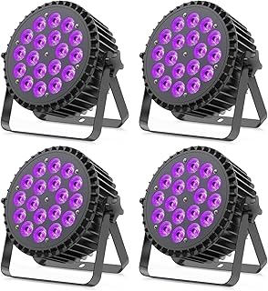 LED Stage Lights RGBWA+UV 6-in-1 Par Lights, HOLDLAMP 18X12W High Power Par Can Lighting with DMX Control Sound Activated Uplights for Events Christmas DJ Wedding Stage Party Church Show (4 Packs)
