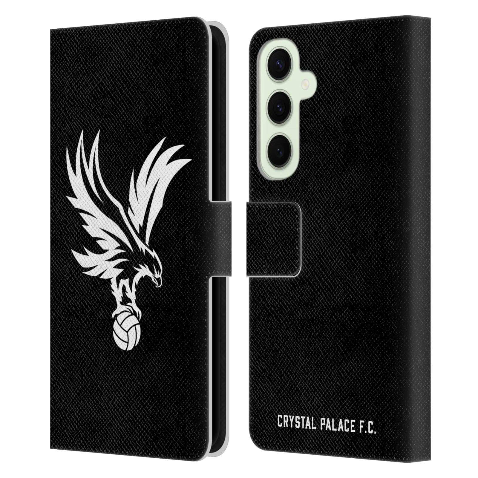 Head Case Designs Officially Licensed Crystal Palace FC Eagle Grey Crest Leather Wallet Case Compatible With Samsung Galaxy S25+